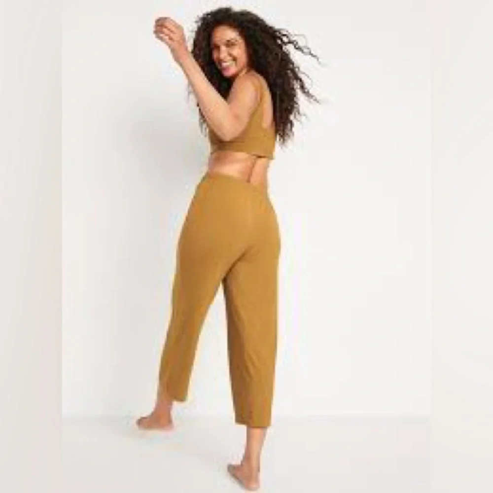 Old Navy Pajama Pant Cropped Sunday Sleep Mustard Yellow Size Medium - Picture 3 of 12
